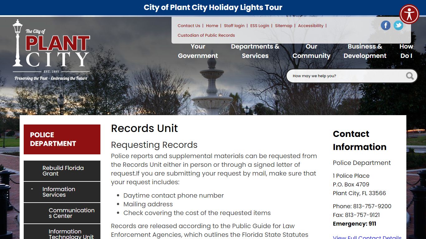 Records Unit | City of Plant City Florida