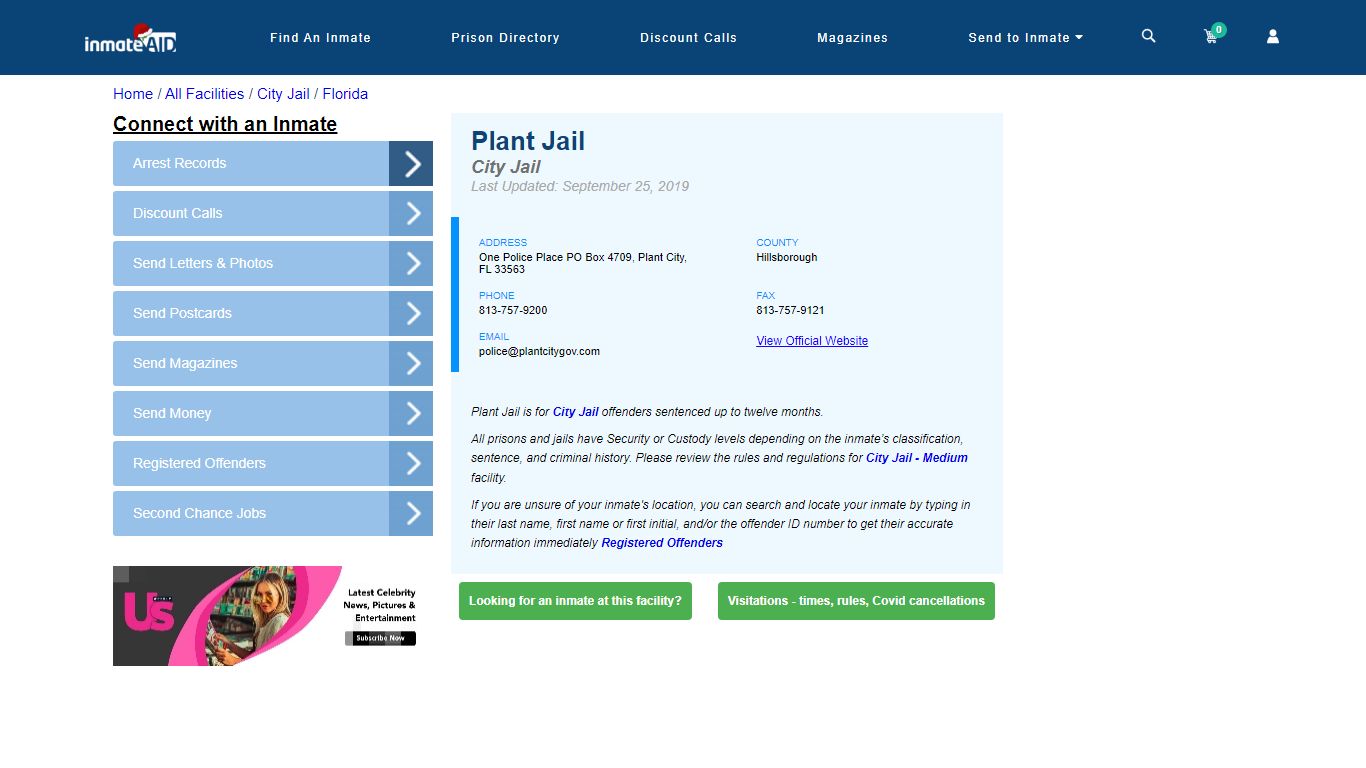 Plant Jail | Inmate Locator